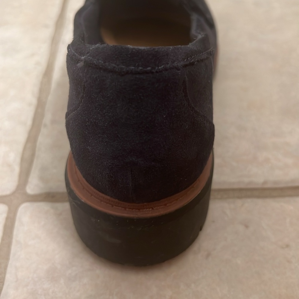 Navy Suede Clarks Westlynn Bella Leather Slip-On Loafers with Tassels Size 8.5 - Picture 14 of 16